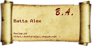 Batta Alex névjegykártya