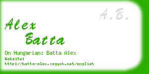 alex batta business card